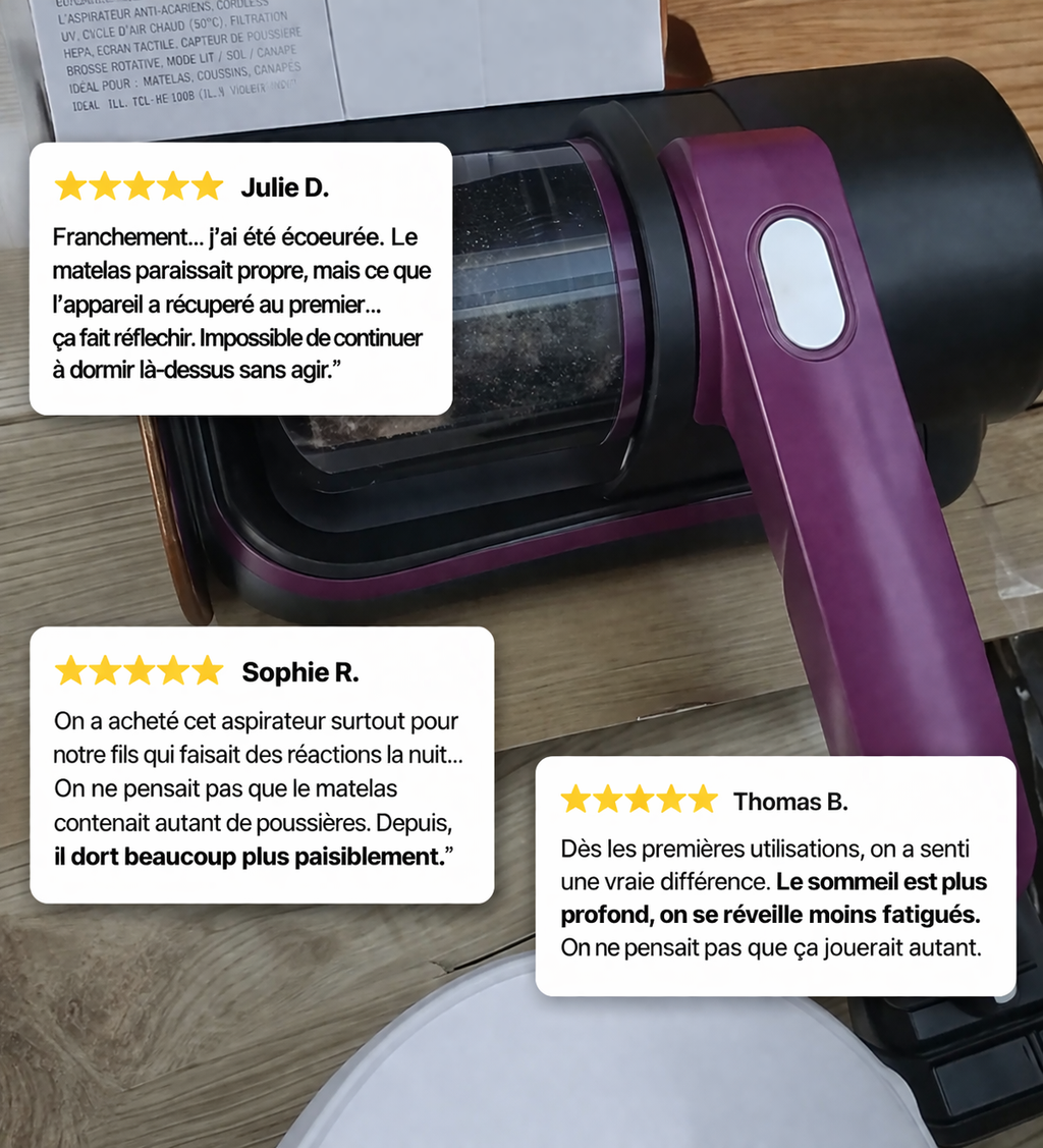 Aspirateur anti-acariens pour matelas & textiles