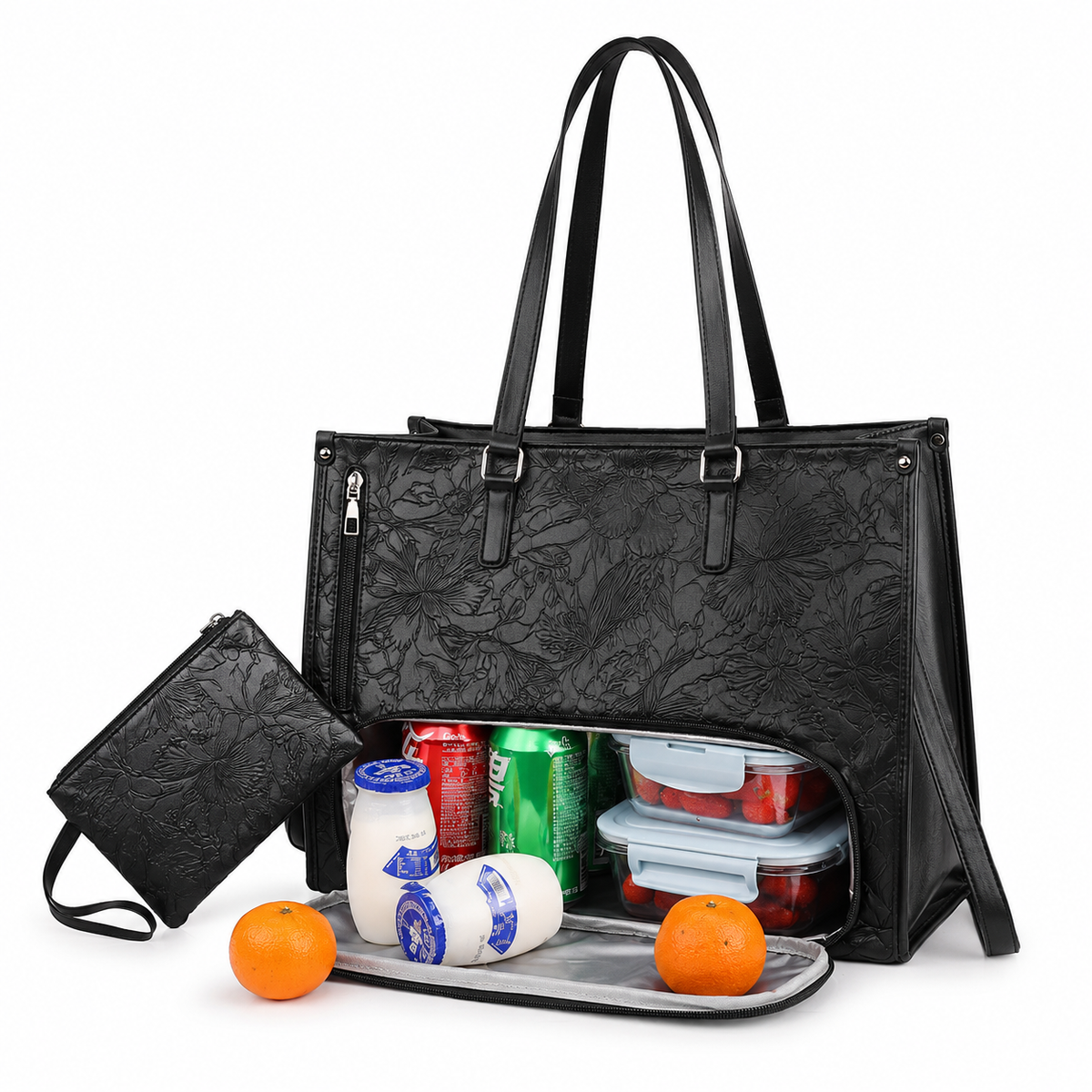 Sac à main isotherme avec portefeuille assorti