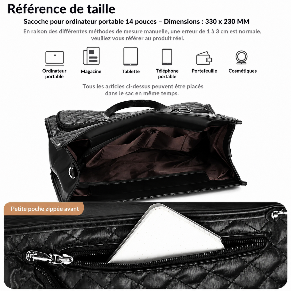 Sac à main isotherme avec portefeuille assorti