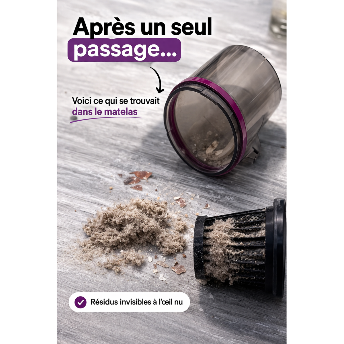 Aspirateur anti-acariens pour matelas & textiles